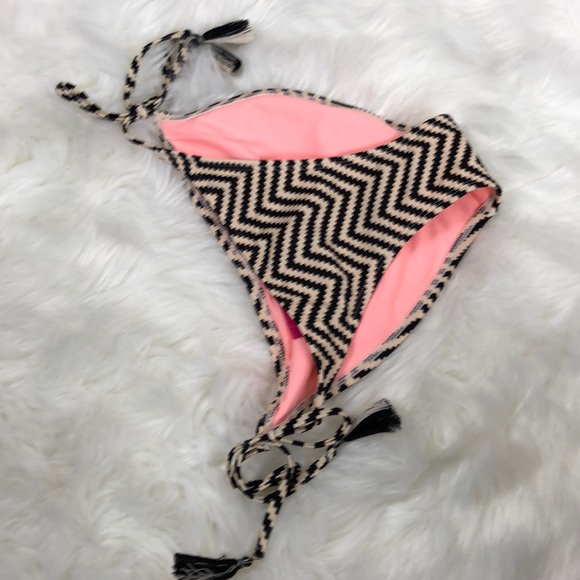 New Black Bikini Suite Bottom Stripe Medium - Picture 3 of 6